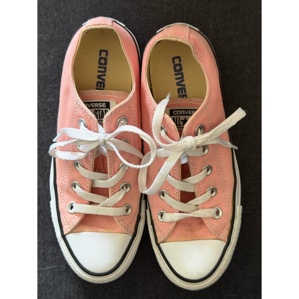 Converse Chuck Taylor All Star Low Top Coral Pink Canvas Sneakers 132300F W6